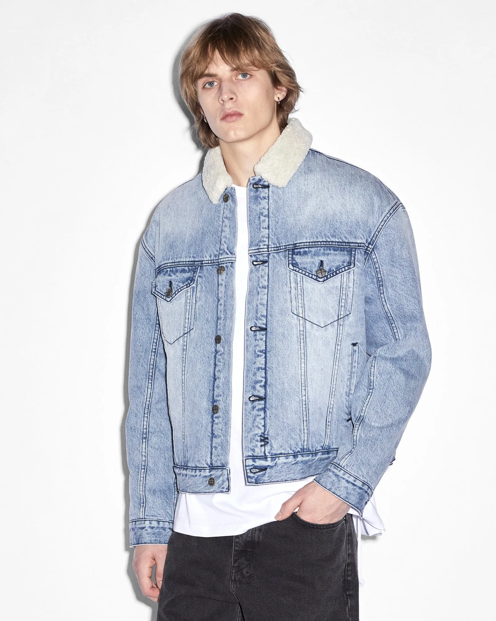 OH G JACKET SHERPA MID BLUE sold by Ksubi product image thumbnail 5