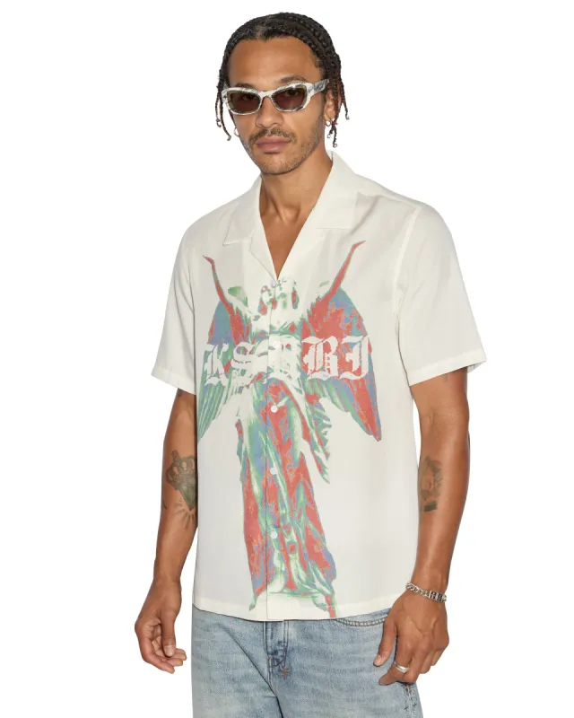 ANGELIK RESORT SS SHIRT WHITE sold by Ksubi