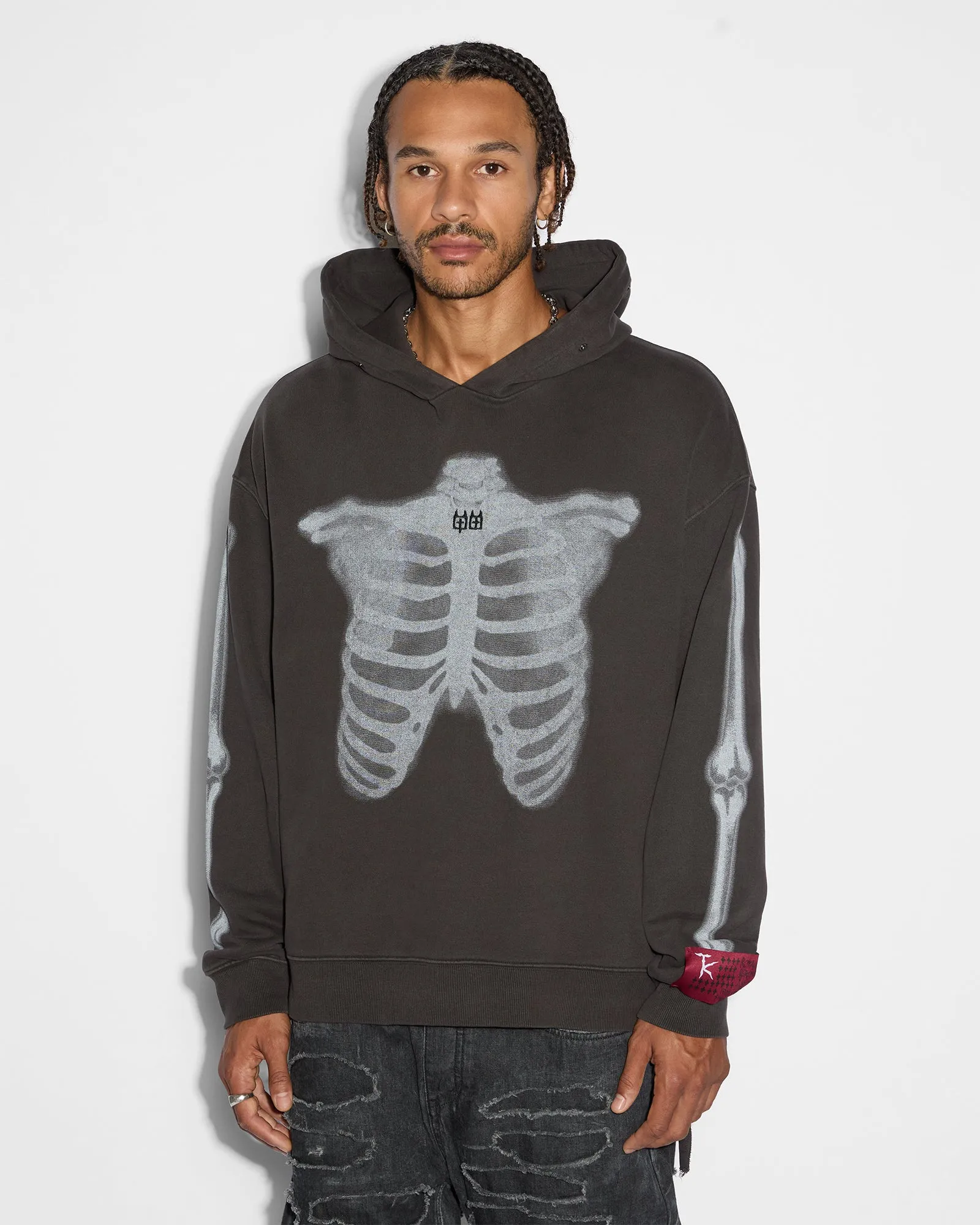 SKELETON BIGGIE HOODIE FADED BLACK sold by Ksubi