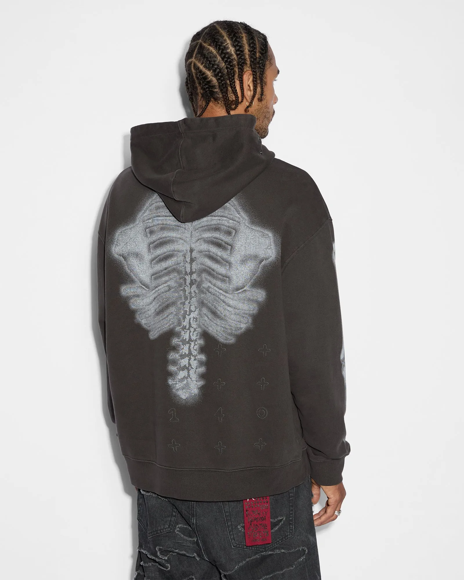 SKELETON BIGGIE HOODIE FADED BLACK sold by Ksubi product image thumbnail 3