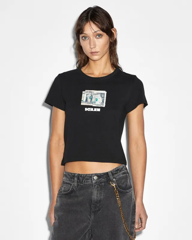 PAPER MINI SS TEE BLACK sold by Ksubi