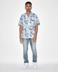 MASH UP RESORT SHIRT WHITE sold by Ksubi