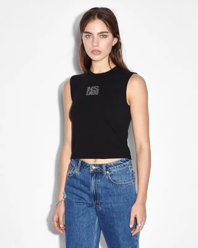 FANCY BABY TANK BLACK sold by Ksubi