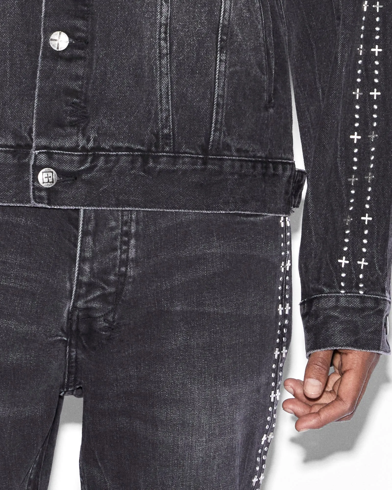 OH G JACKET METALIK STRIPE BLACK sold by Ksubi product image thumbnail 2