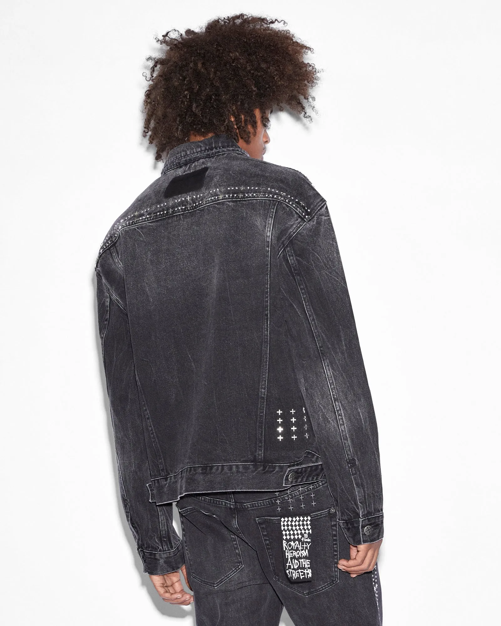 OH G JACKET METALIK STRIPE BLACK sold by Ksubi product image thumbnail 3