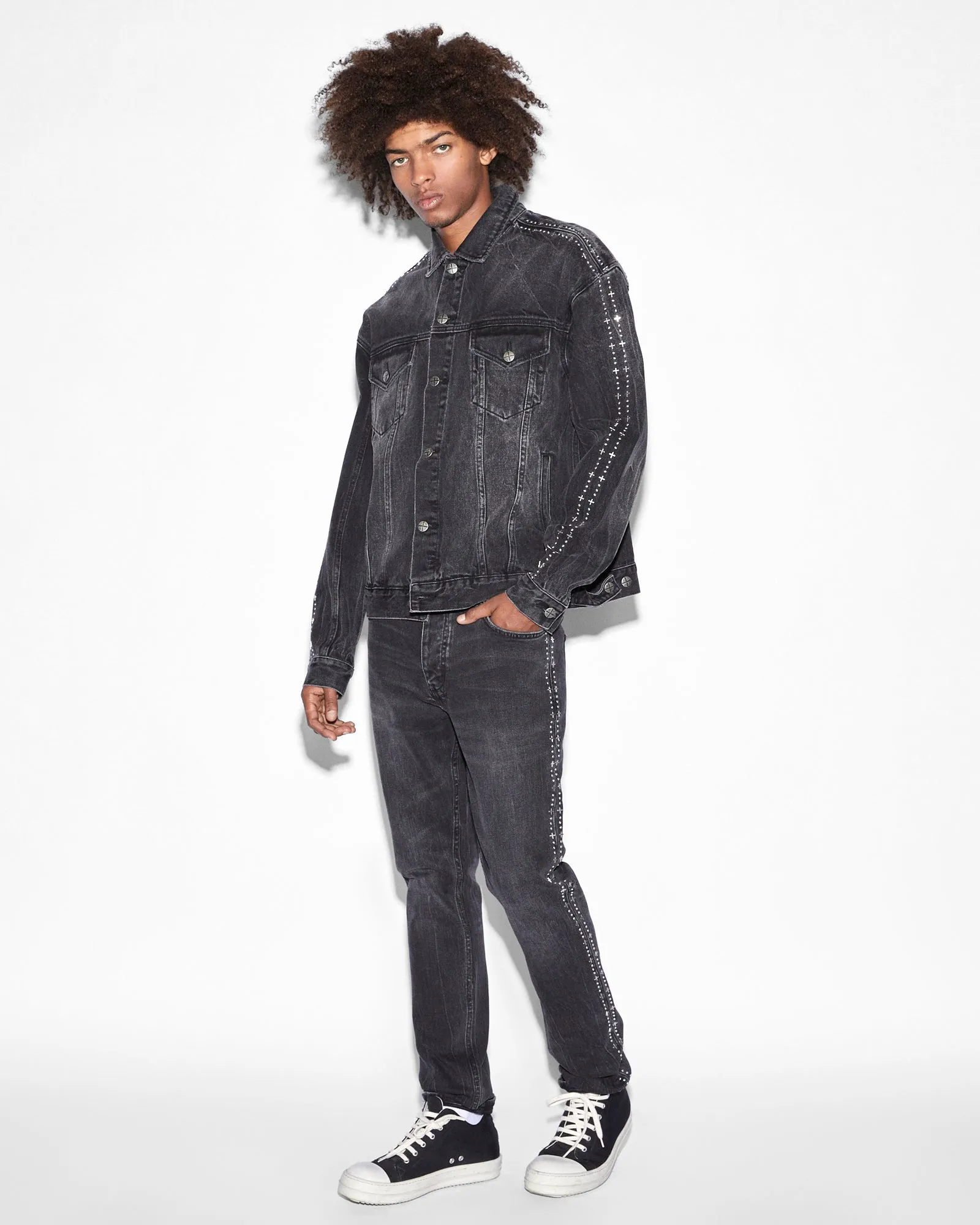 OH G JACKET METALIK STRIPE BLACK sold by Ksubi product image thumbnail 4