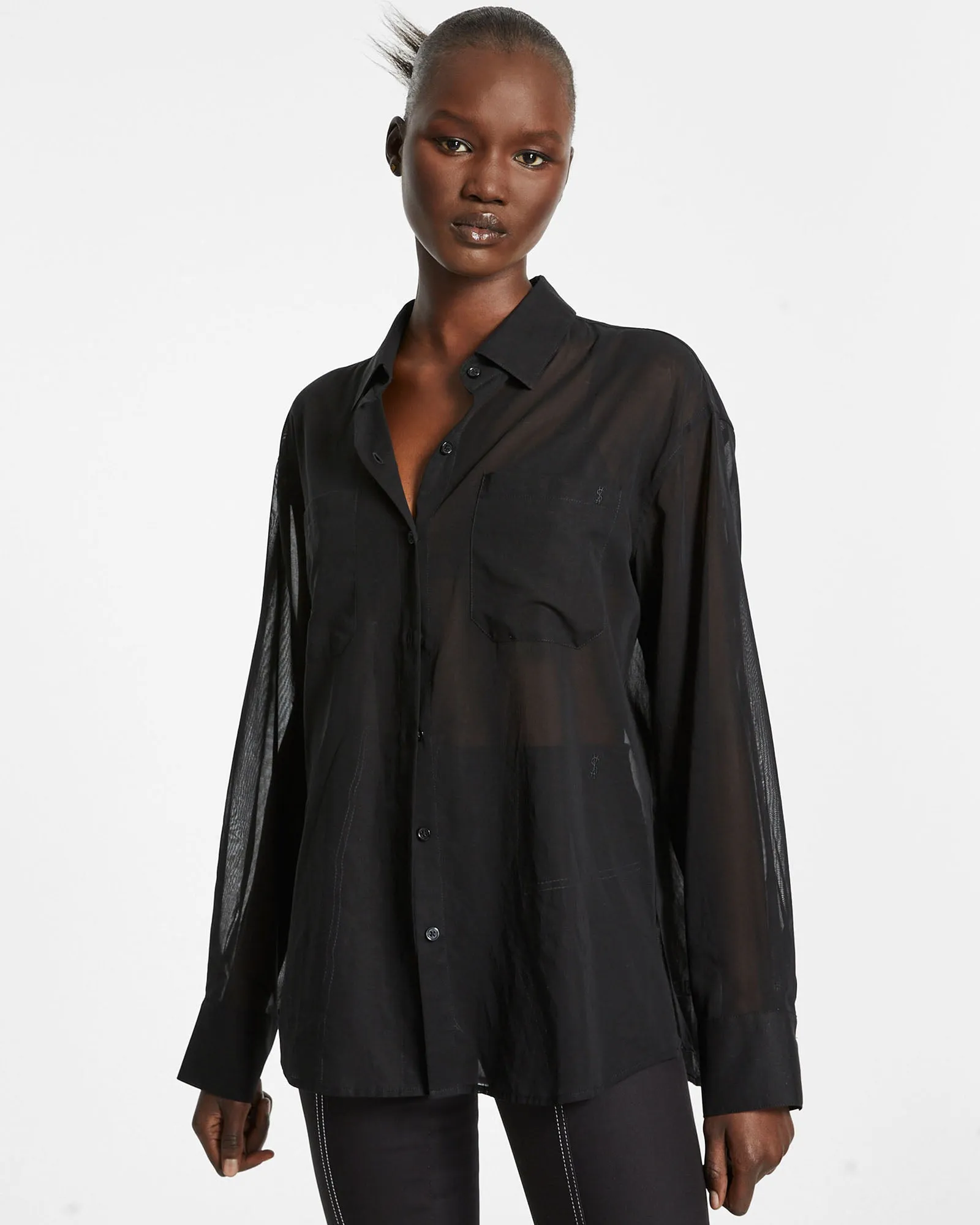 CHER LS SHIRT BLACK sold by Ksubi