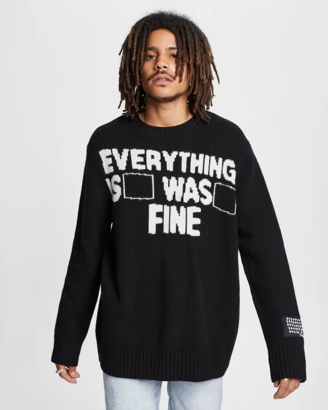 IM FINE KNIT CREW BLACK sold by Ksubi