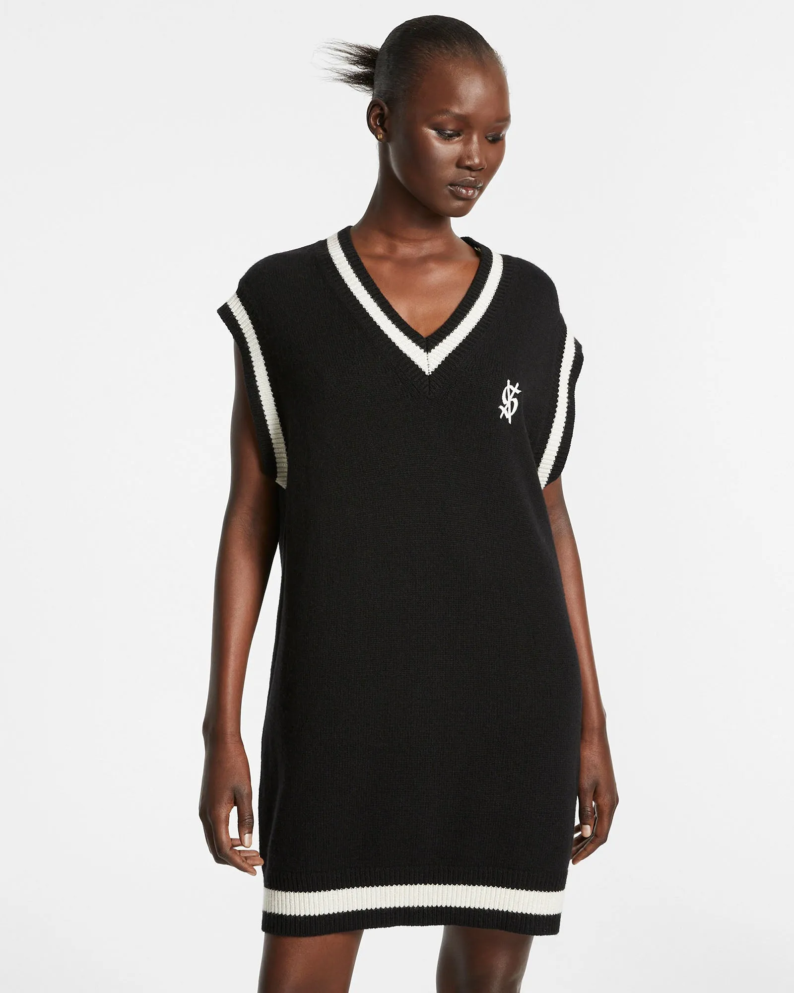 CROSS DOLLAR KNIT DRESS BLACK sold by Ksubi