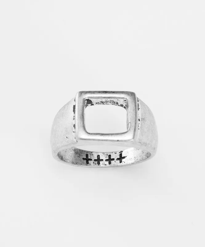 925 DRIPPS BOX SIGNET RING sold by Ksubi