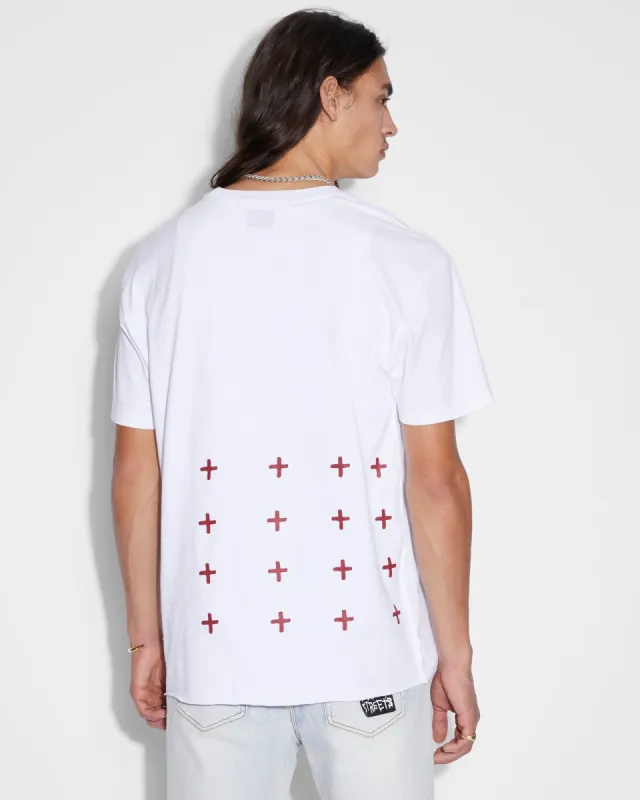 4X4 BIGGIE SS TEE WHITE RED sold by Ksubi