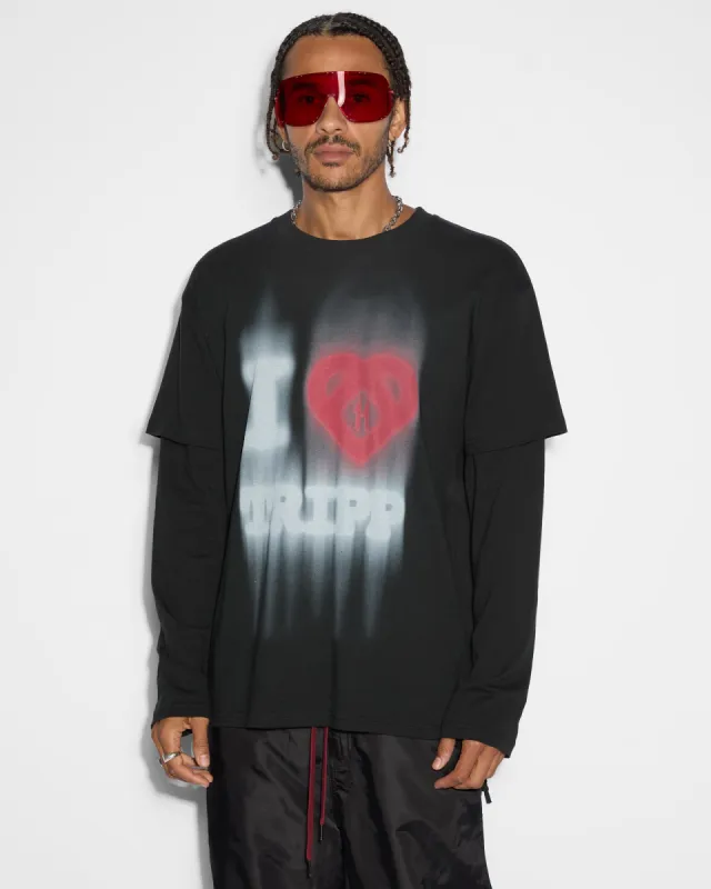 LOVE TRIP LS TEE JET BLACK sold by Ksubi