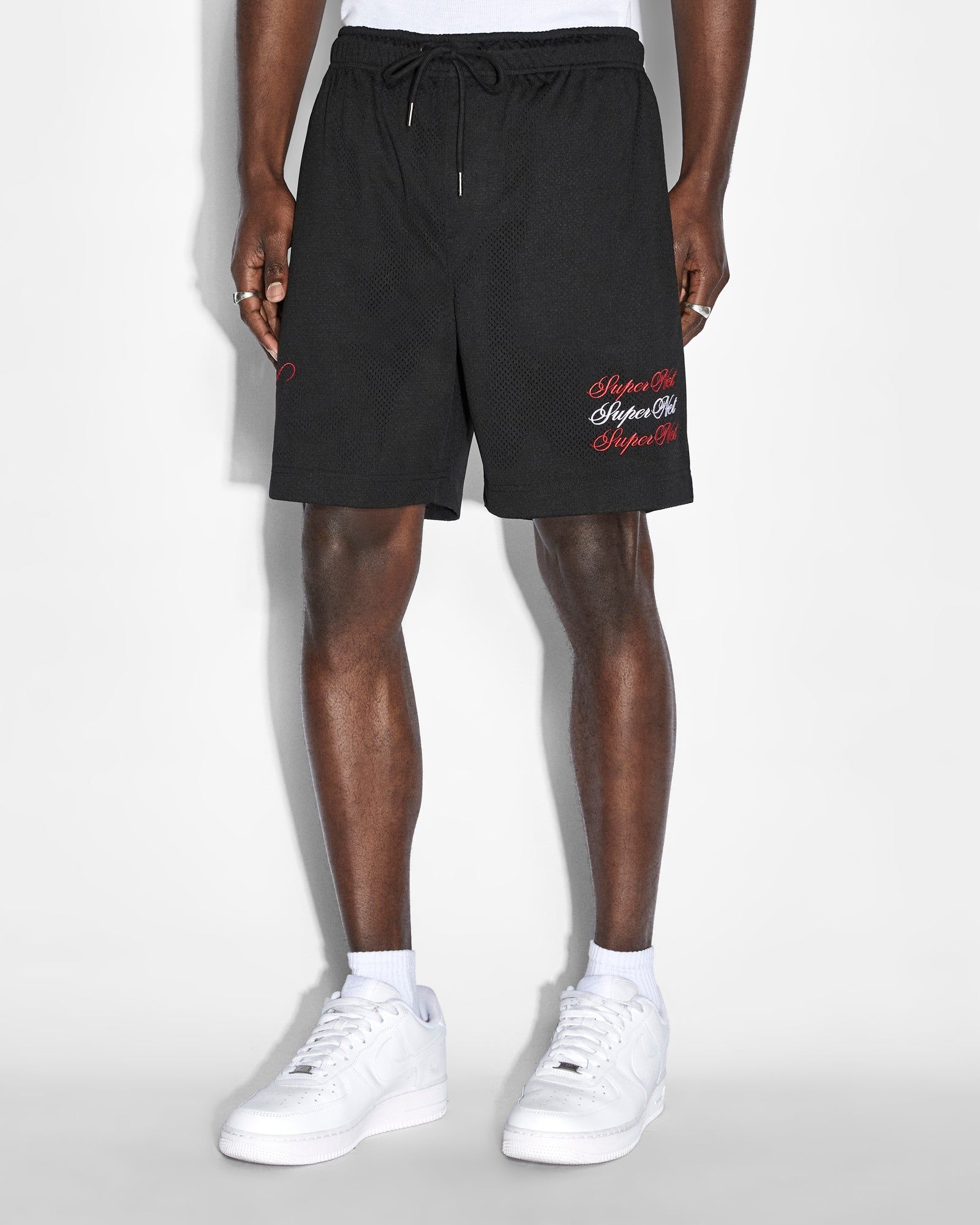 SCRIPTED MESH SHORT BLACK sold by Ksubi