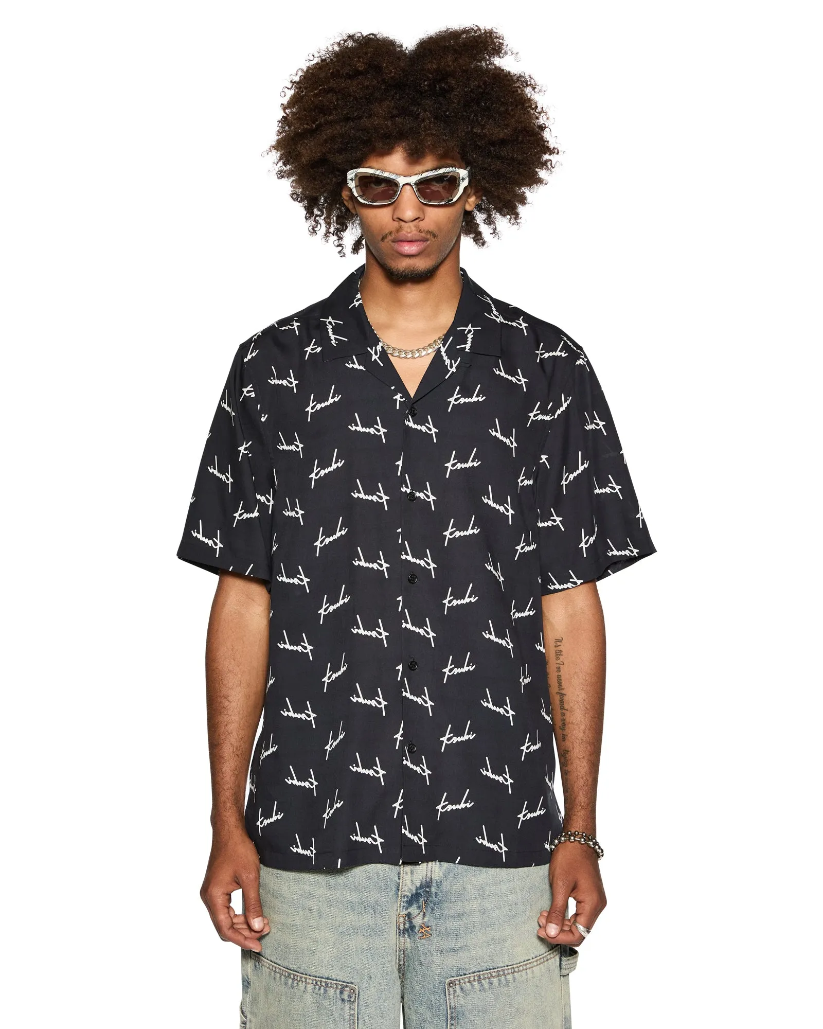 SKRIPT RESORT SS SHIRT BLACK sold by Ksubi