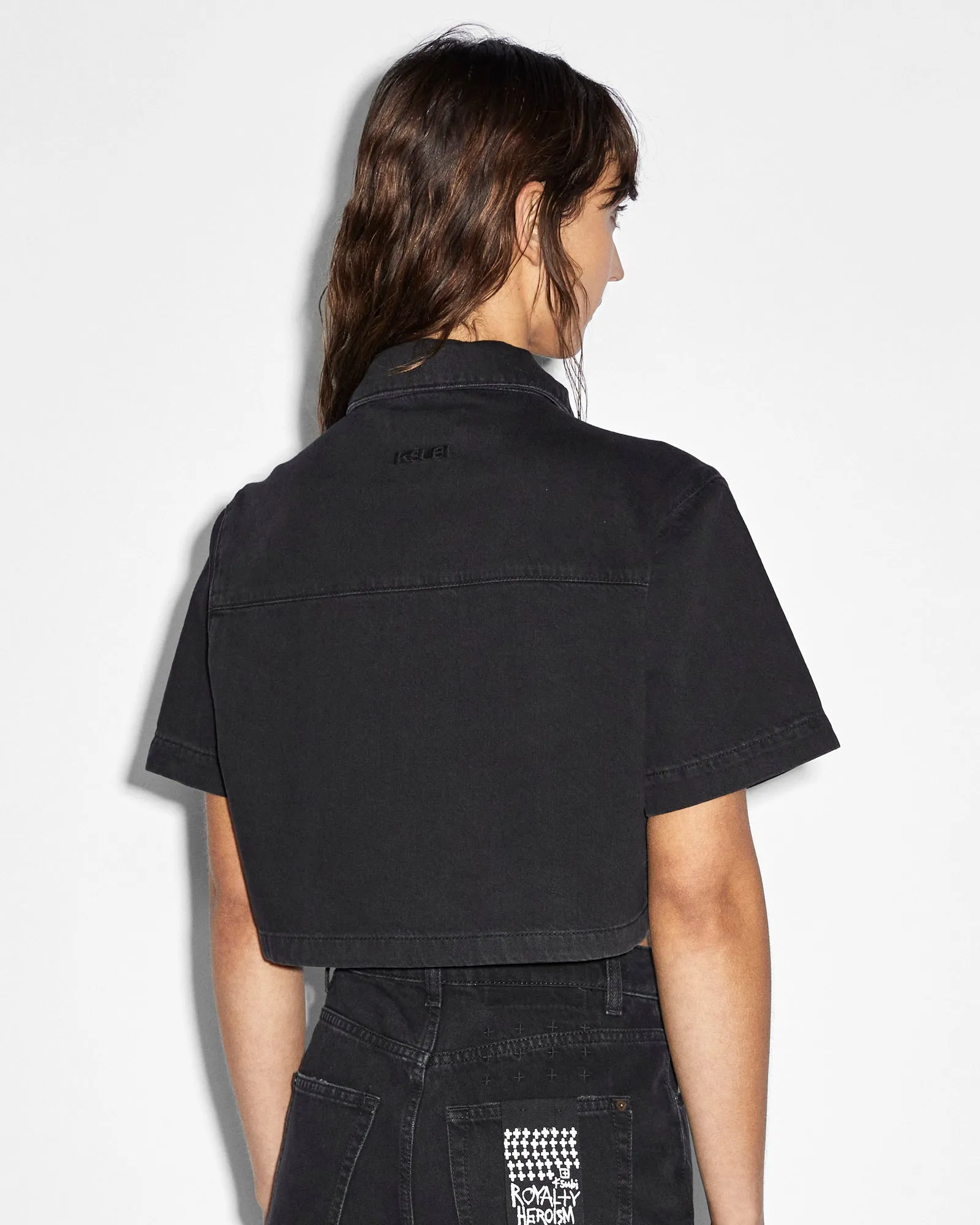 BOXY CROP SS SHIRT BLACK sold by Ksubi product image thumbnail 3