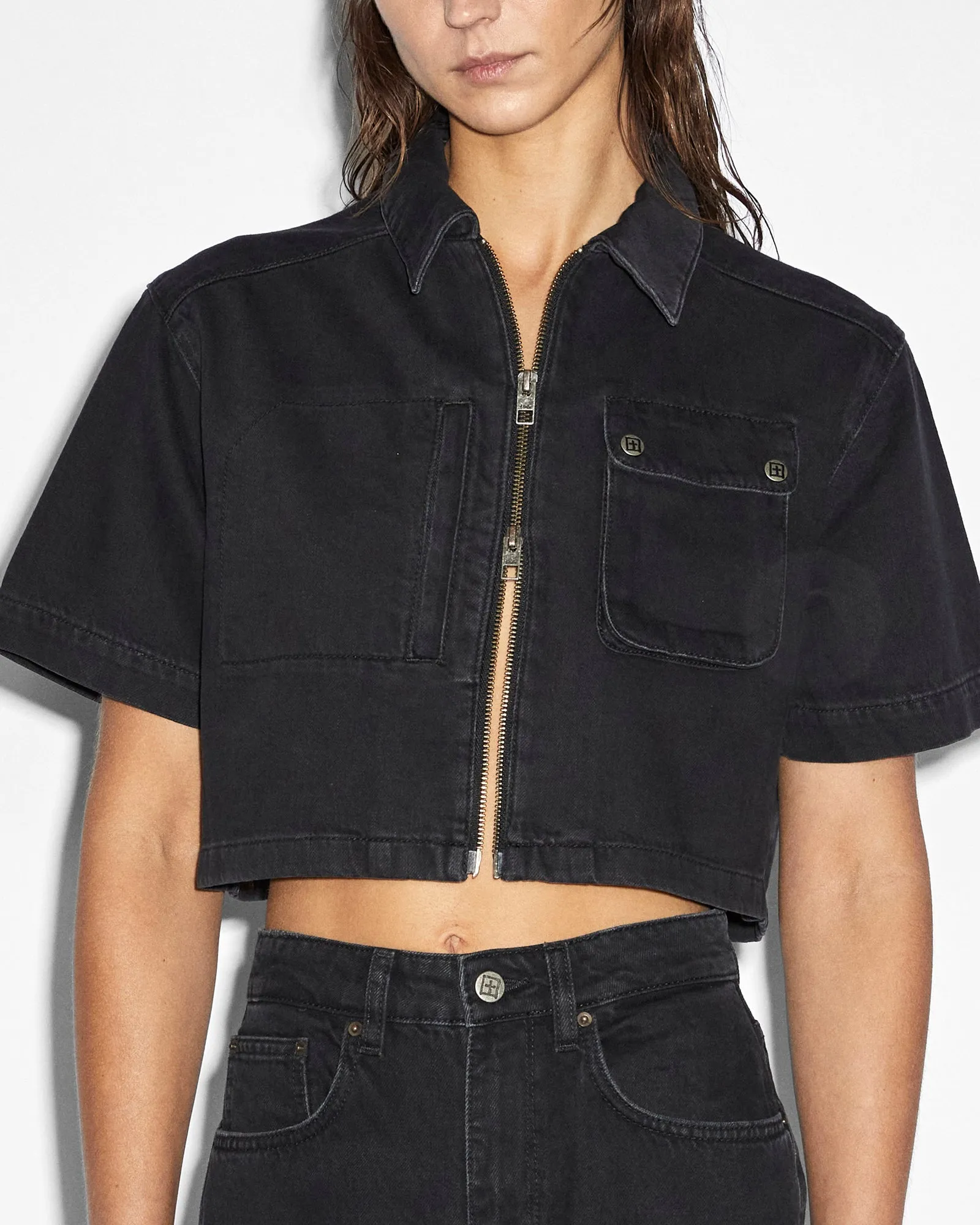 BOXY CROP SS SHIRT BLACK sold by Ksubi product image thumbnail 4