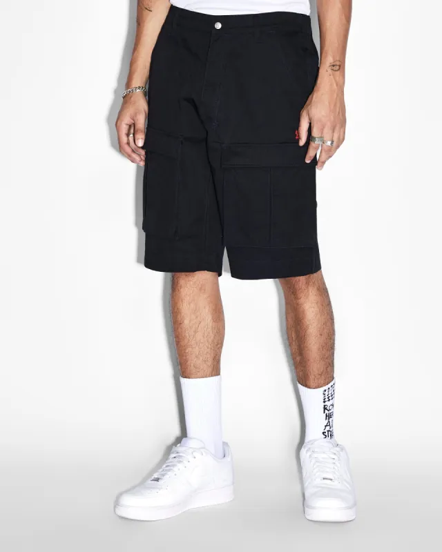 FUGITIVE CARGO SHORT TRU BLACK sold by Ksubi