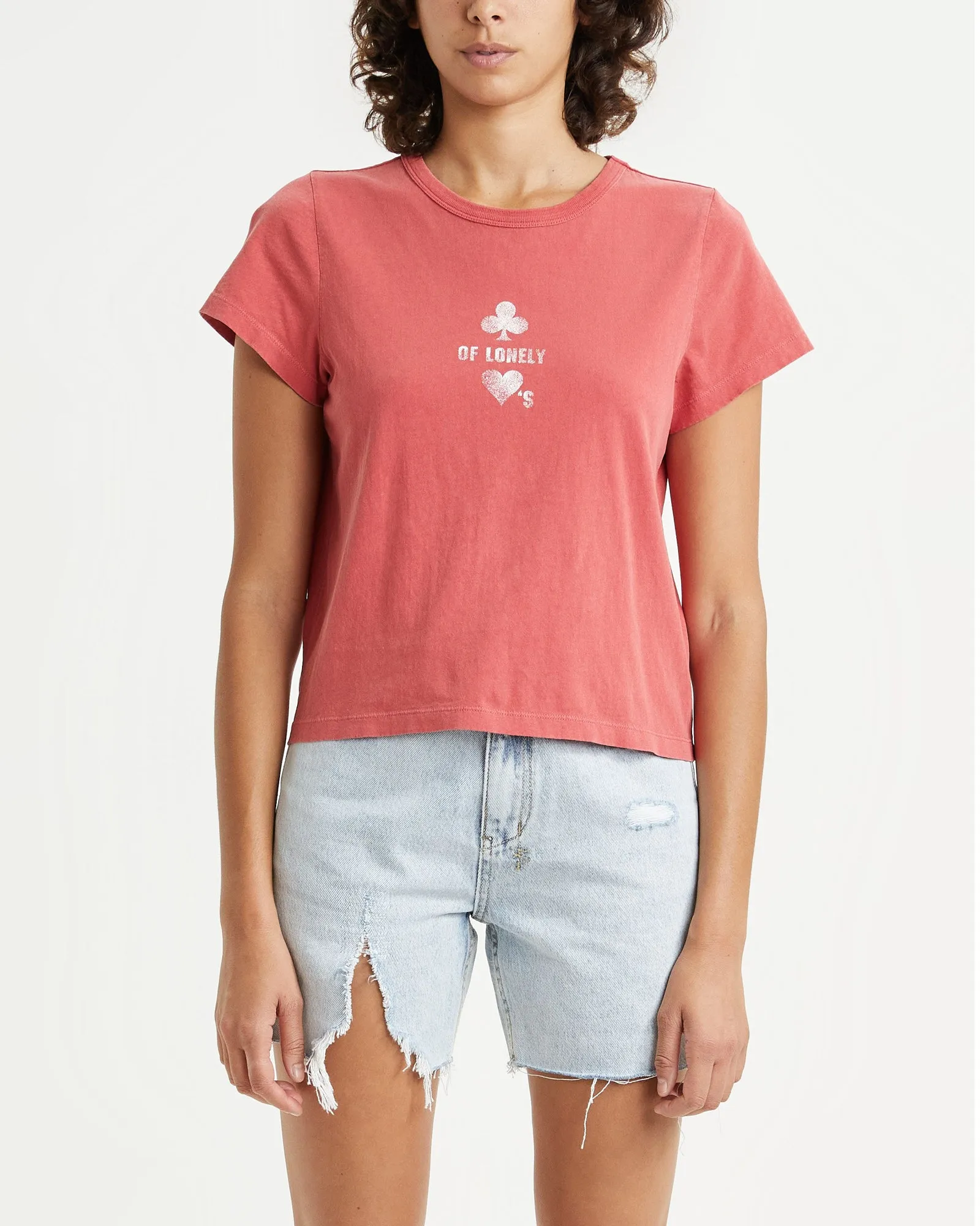 LONELY HEART MINI SS TEE RED sold by Ksubi