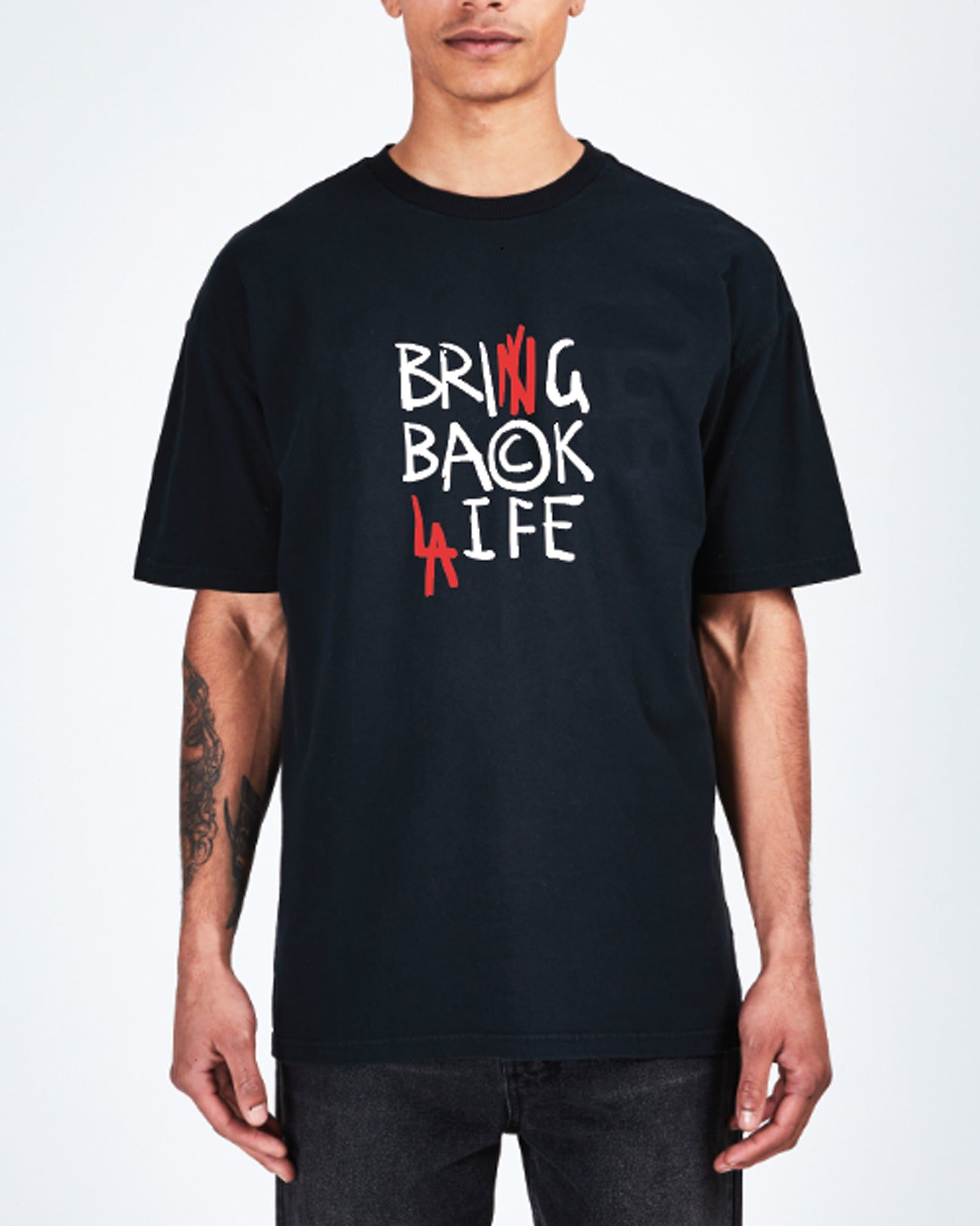 ITS BACK BIGGIE SS TEE JET BLACK sold by Ksubi