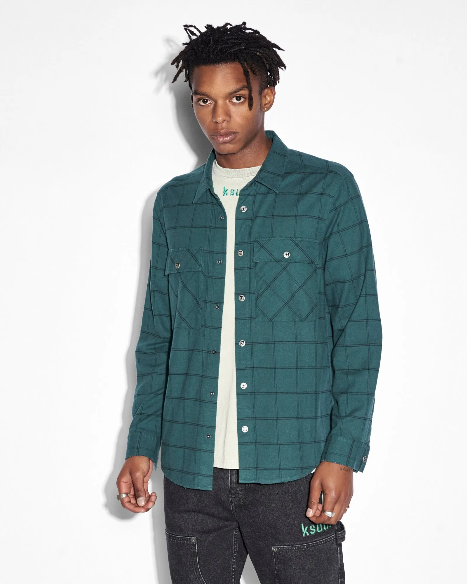 PARADOX LS SHIRT KHAKI FADE sold by Ksubi