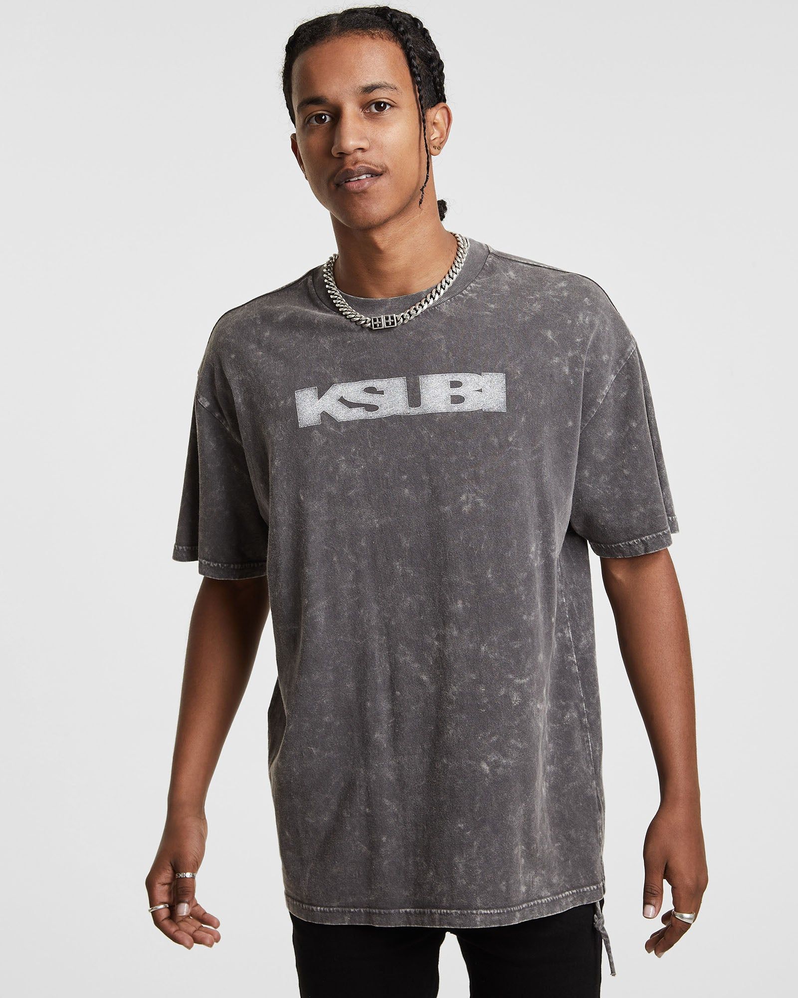 SIGN OF THE TIMES SS BIGGIE TEE IRON sold by Ksubi