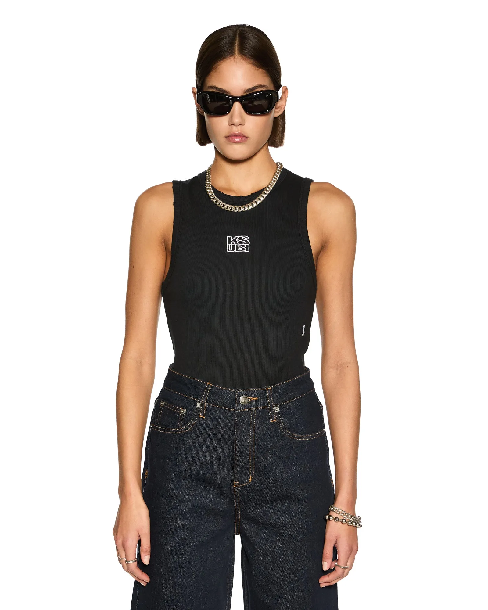 STACKED SYNDICATE TANK XTRA BLACK sold by Ksubi