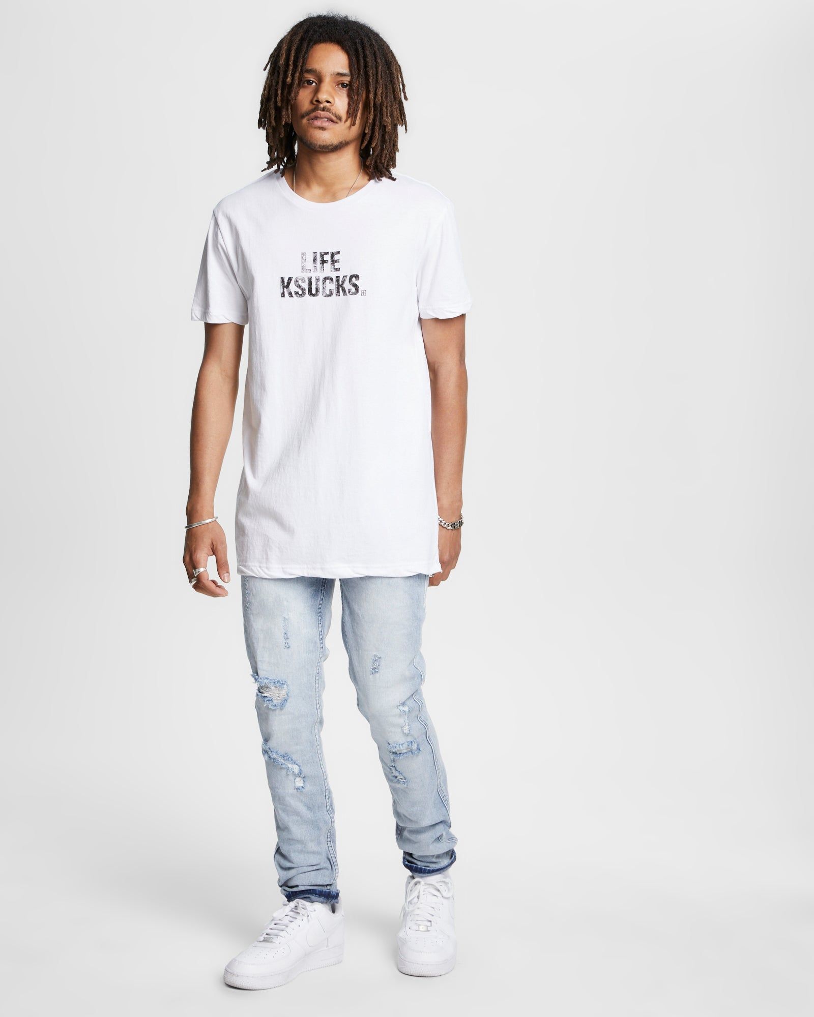 KSUCKS SEEING LINES SS TEE WHITE sold by Ksubi product image thumbnail 2