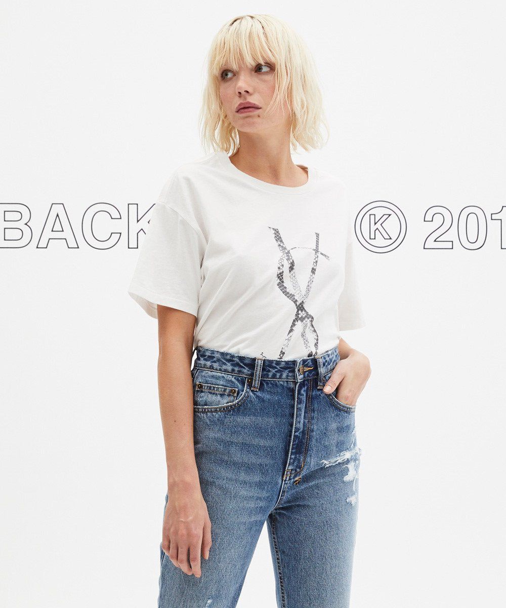 SNAKE DOLLAR SS TEE WORN IN WHTE sold by Ksubi product image thumbnail 5