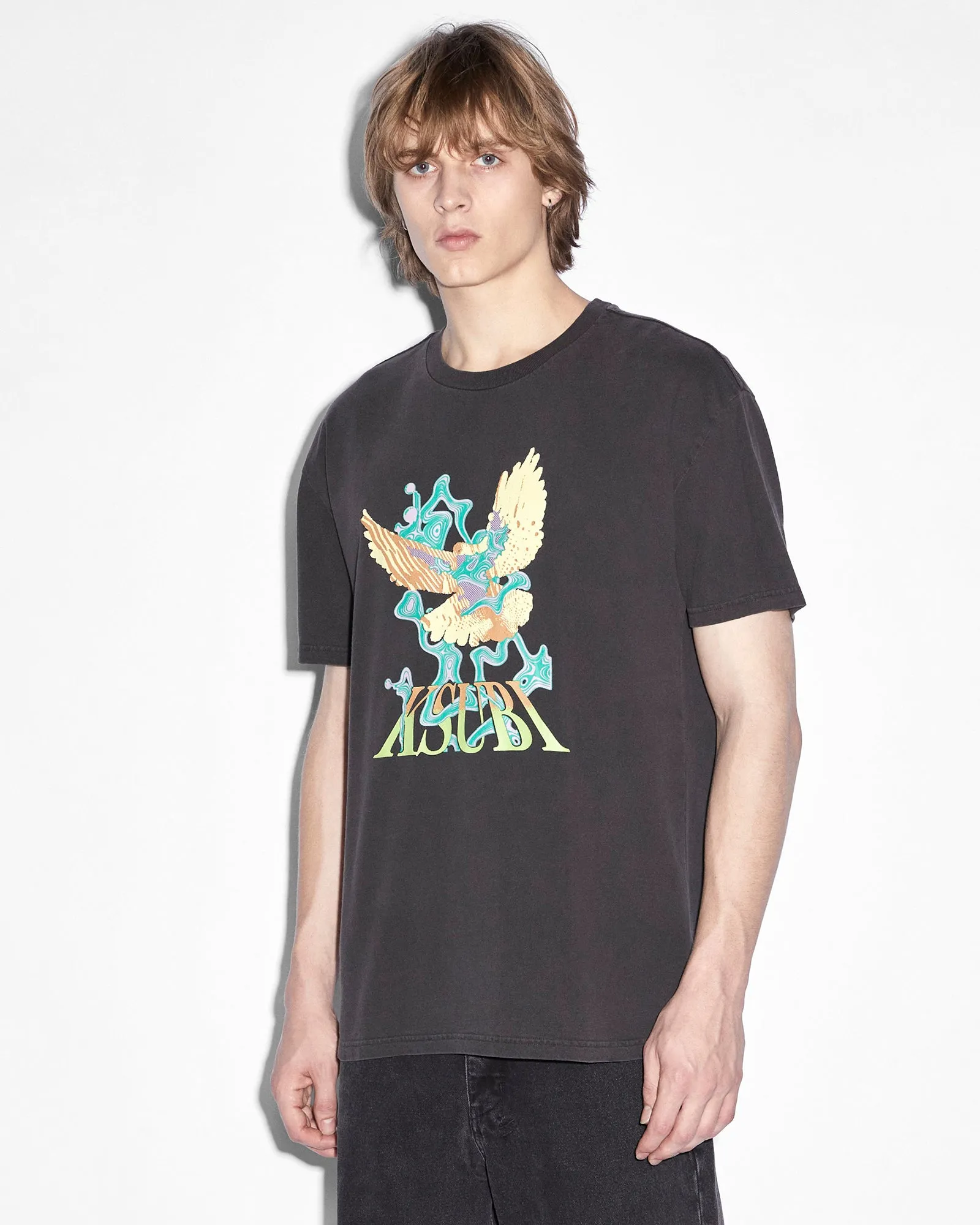 FLIGHT BIGGIE SS TEE FADED BLACK sold by Ksubi