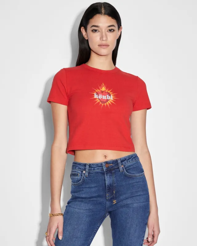 SANCTIFIED BABY SS TEE CRIMSON sold by Ksubi