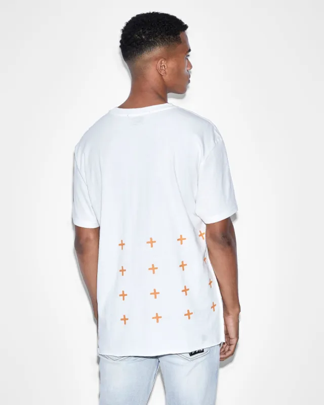 4 X 4 BIGGIE SS TEE WHITE ORANGE sold by Ksubi