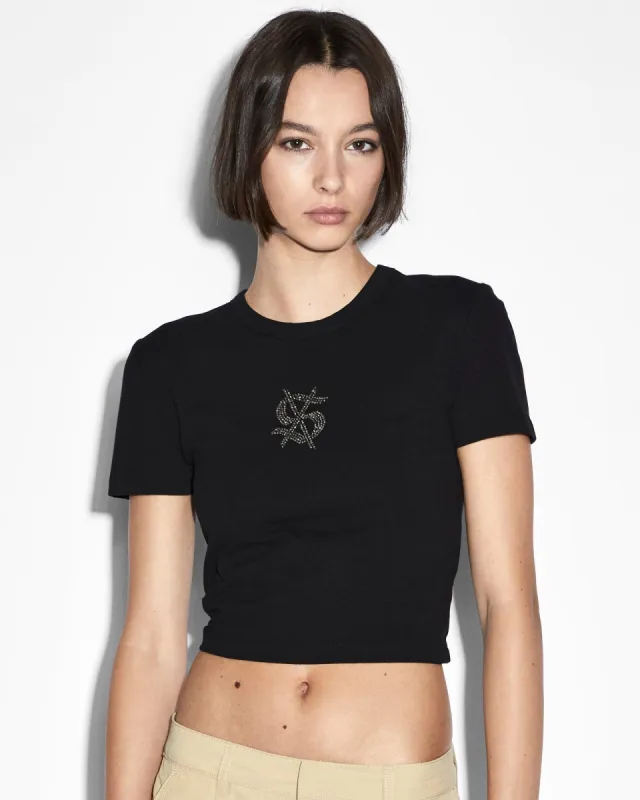 RITZY BABY SS TEE BLACK sold by Ksubi