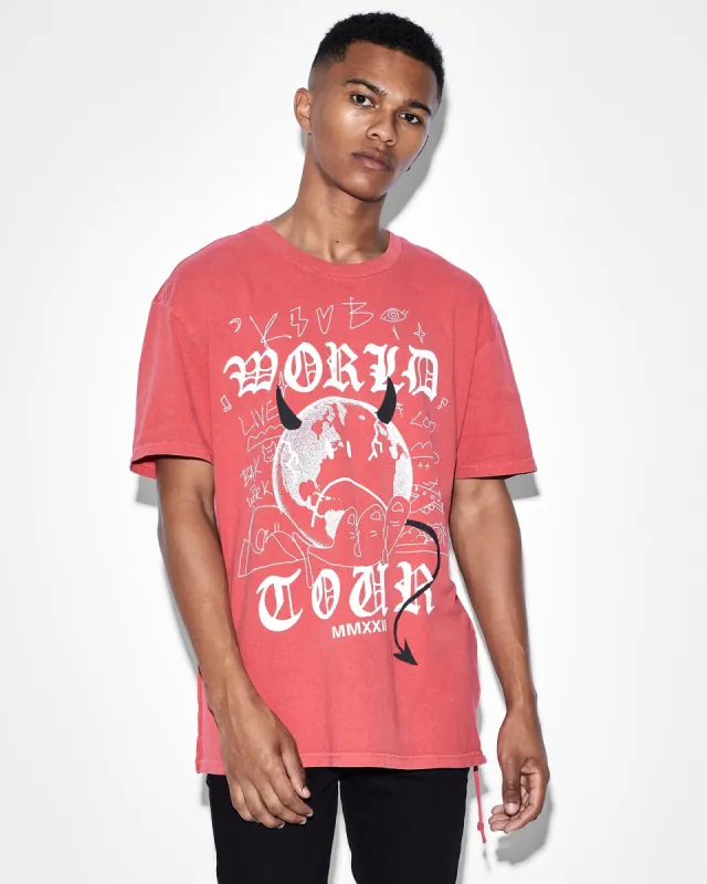 DEVIL BIGGIE SS TEE CHILI sold by Ksubi