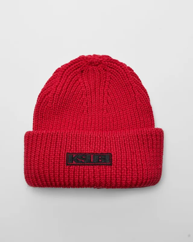 SOTT BEANIE RED/BLACK made by Ksubi