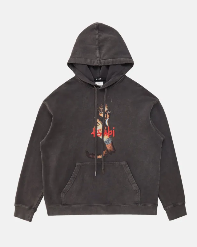 999 WRLD BIGGIE HOODIE FADED BLACK sold by Ksubi