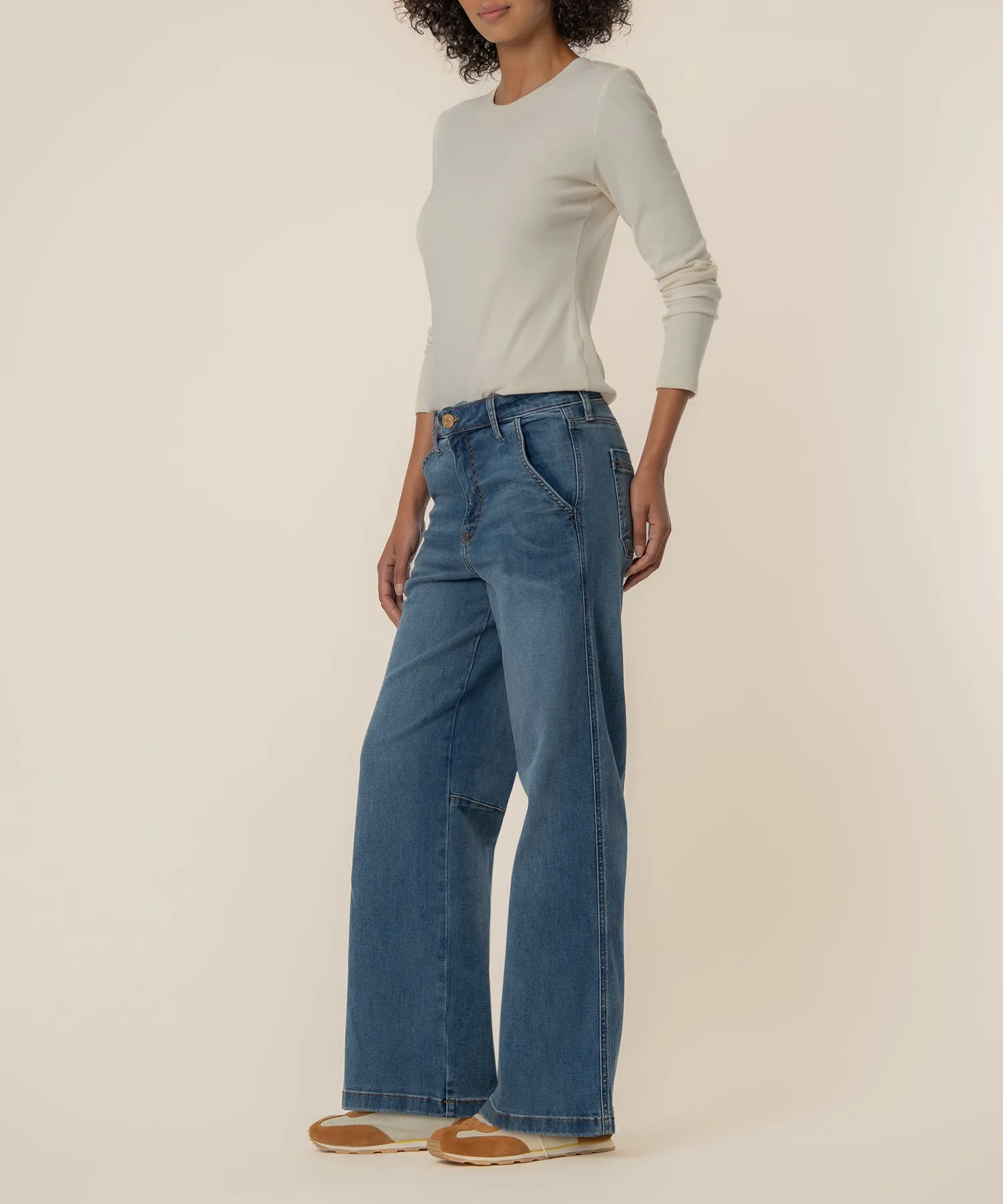 Meg High Rise Wide Leg, Long Inseam in Acutely Wash sold by Kut from the Kloth product image thumbnail 2