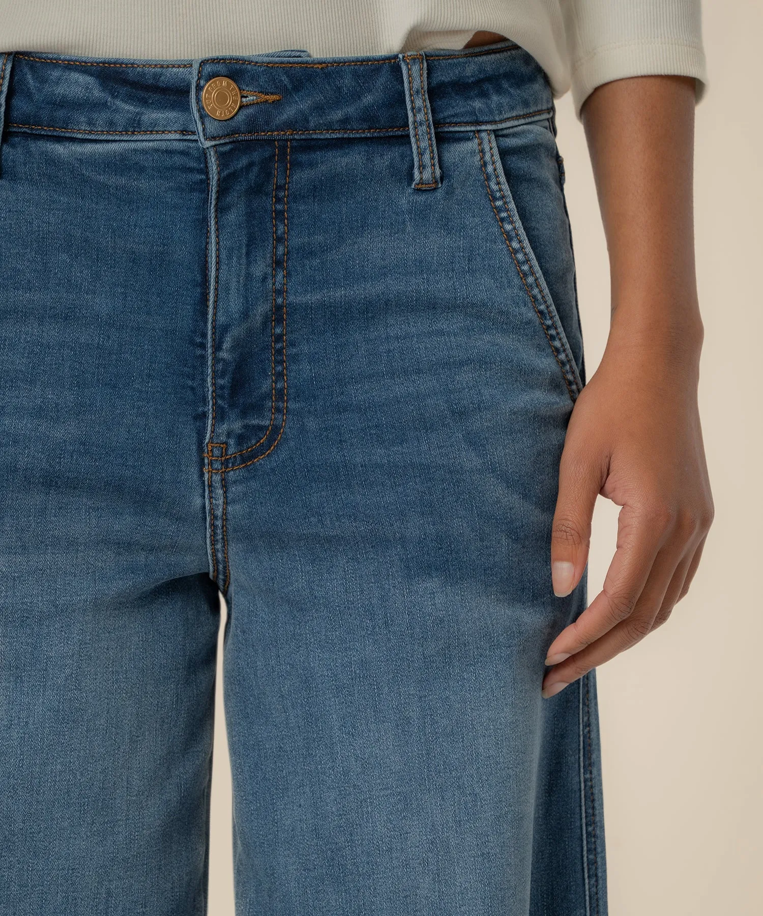 Meg High Rise Wide Leg, Long Inseam in Acutely Wash sold by Kut from the Kloth product image thumbnail 4