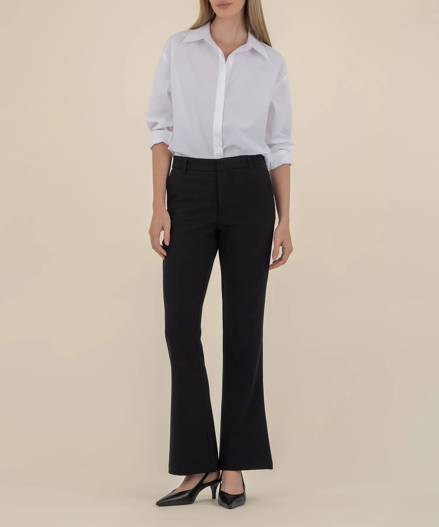 Stella High Rise Flare Trouser in Black sold by Kut from the Kloth