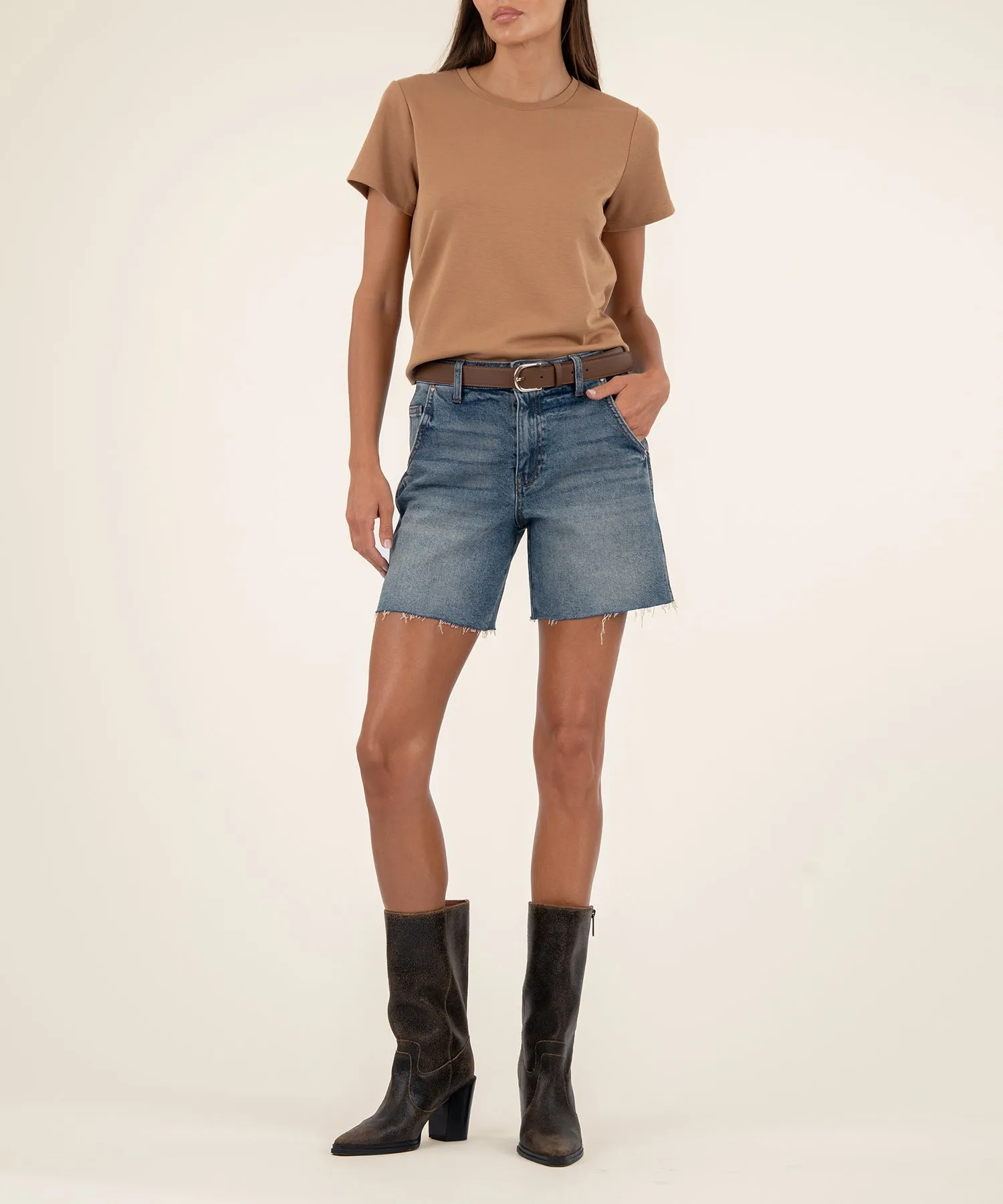 Hailey High Rise Bermuda in Intensity Wash sold by Kut from the Kloth