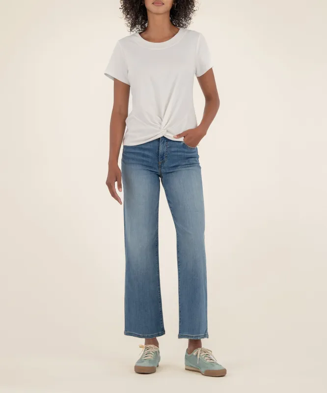 Avi Twist Hem Crew Neck Top made by Kut from the Kloth