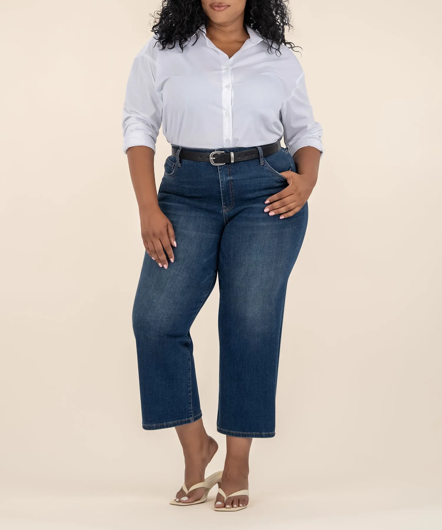 Charlotte High Rise Wide Leg, Plus in Resolved Wash sold by Kut from the Kloth