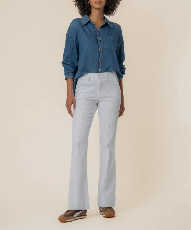 Stella High Rise Flare in Optic White made by Kut from the Kloth