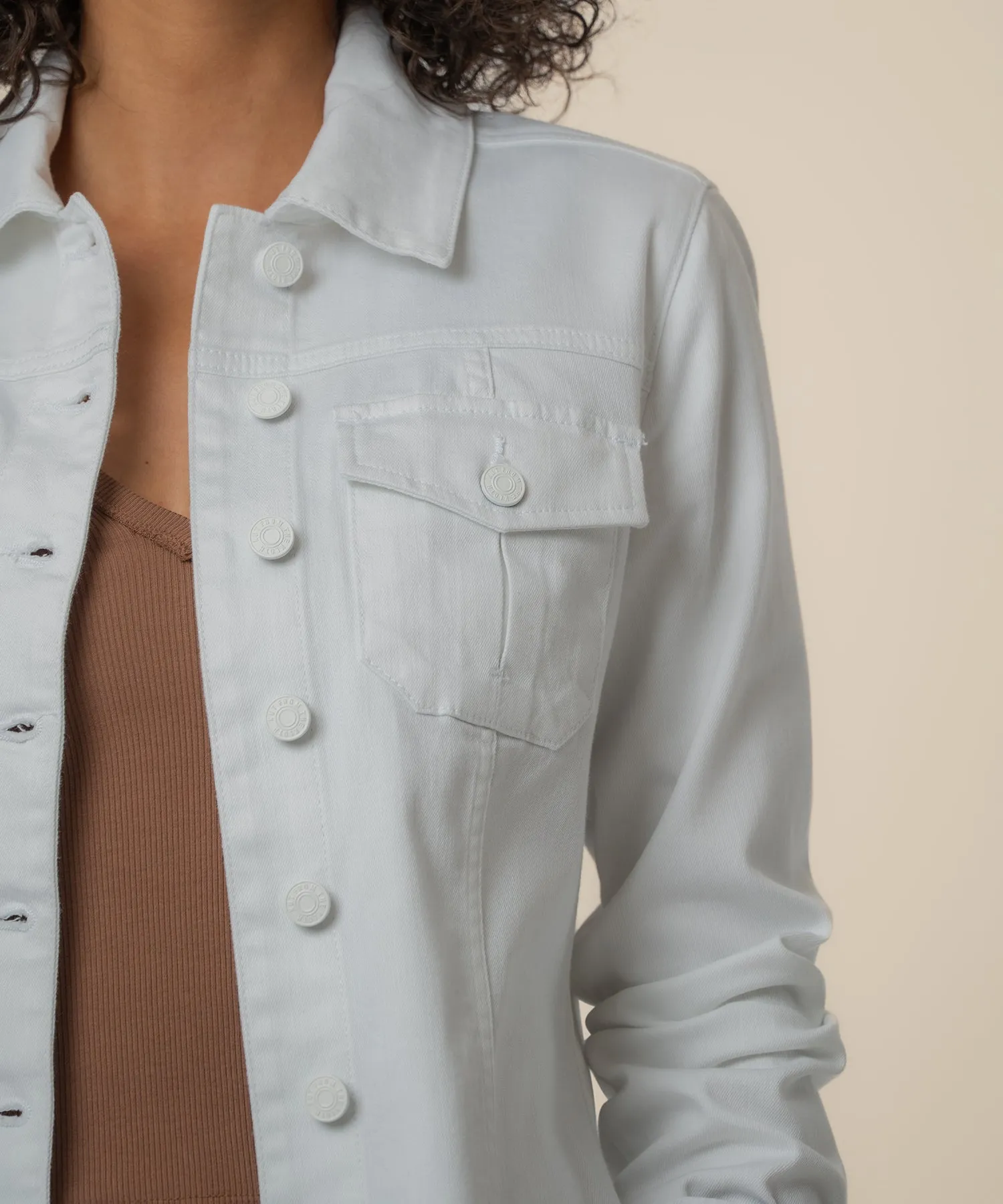 Kara Denim Jacket in Optic White sold by Kut from the Kloth product image thumbnail 4