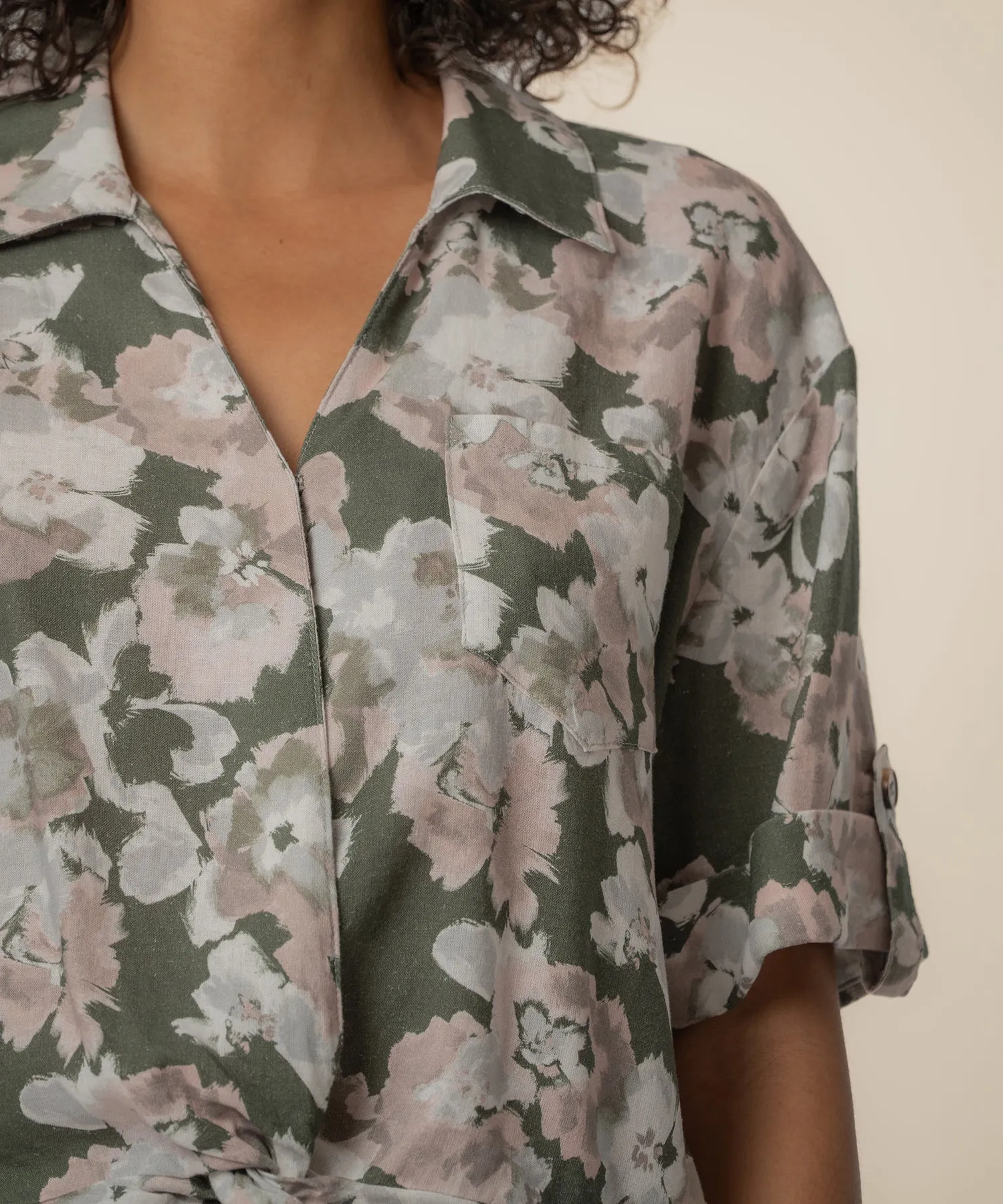 Rebel Linen Knot Front Shirt sold by Kut from the Kloth product image thumbnail 4