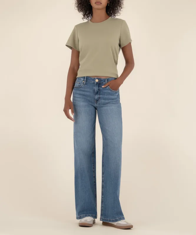 Jean High Rise Wide Leg Pant in Ablaze Wash made by Kut from the Kloth