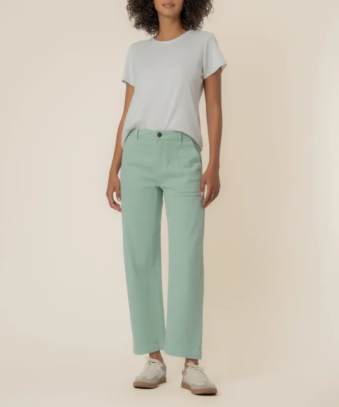 Ashton High Rise Wide Leg Barrel, Exclusive in Pistachio made by Kut from the Kloth
