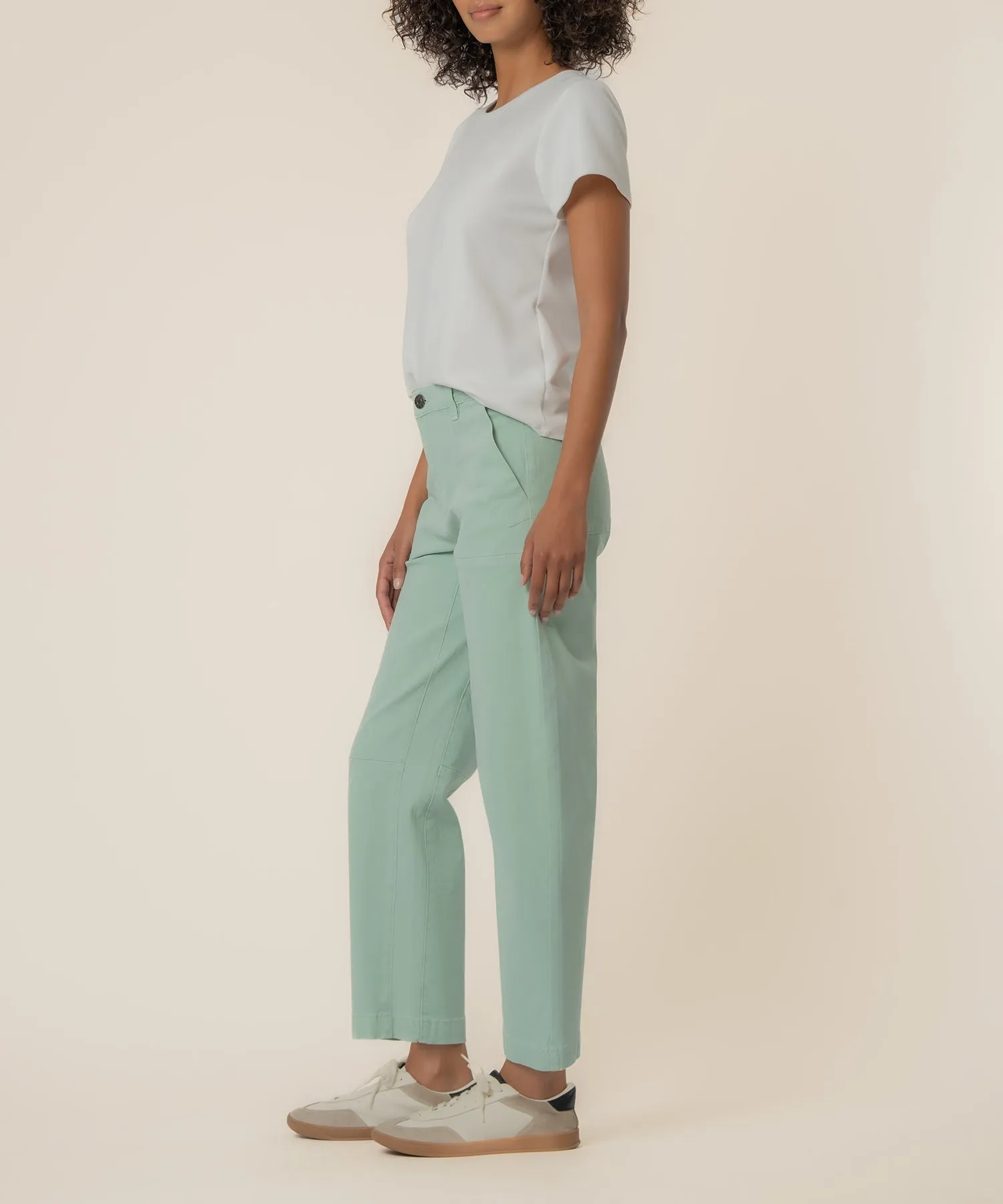 Ashton High Rise Wide Leg Barrel, Exclusive in Pistachio sold by Kut from the Kloth product image thumbnail 2