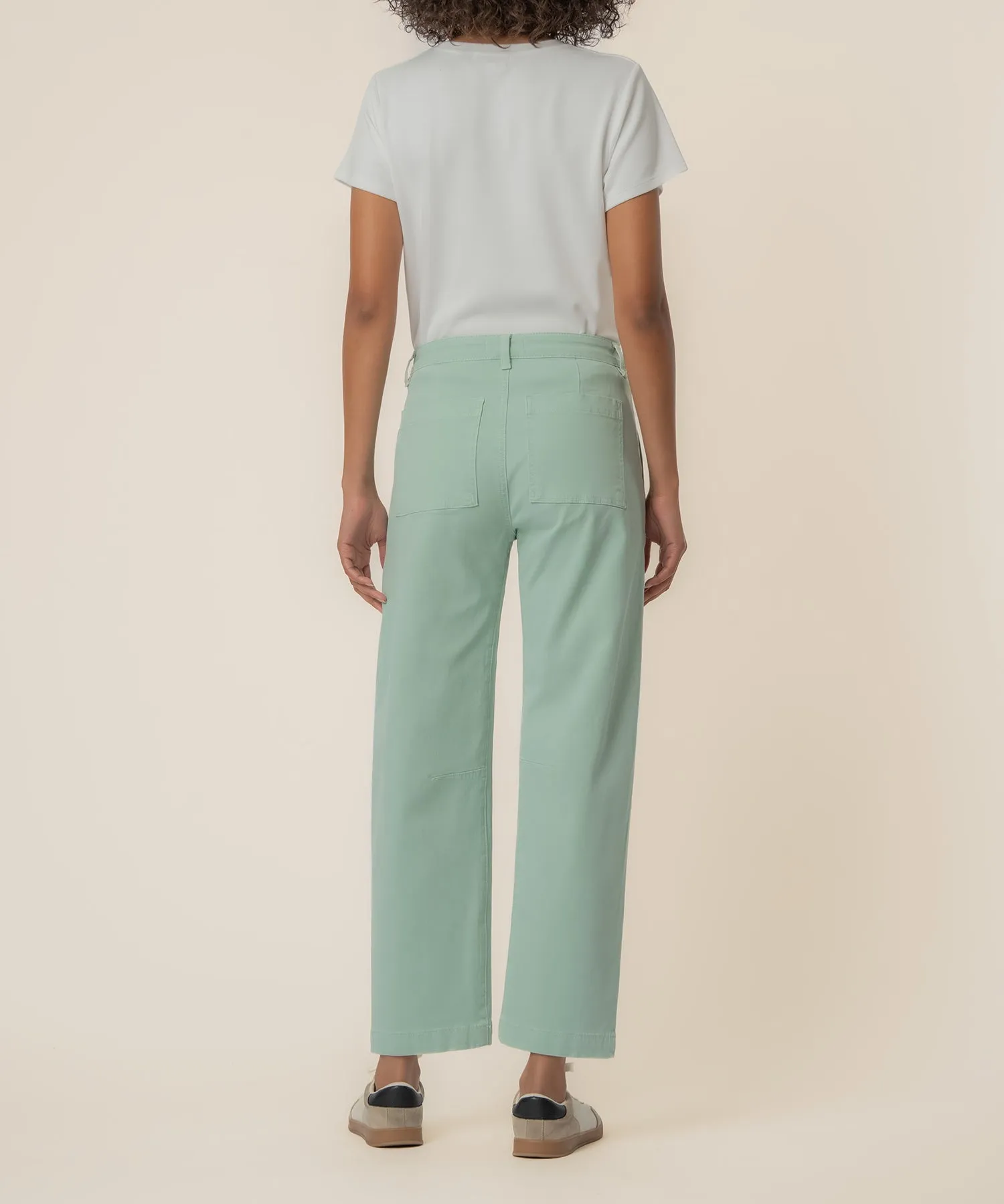 Ashton High Rise Wide Leg Barrel, Exclusive in Pistachio sold by Kut from the Kloth product image thumbnail 3