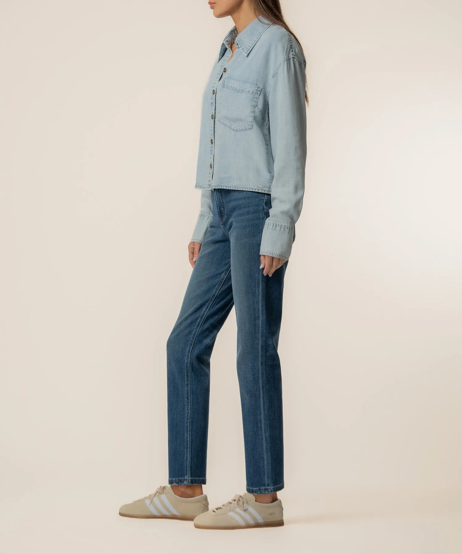 Alyssa Denim Shirt in Zappy Wash sold by Kut from the Kloth product image thumbnail 2