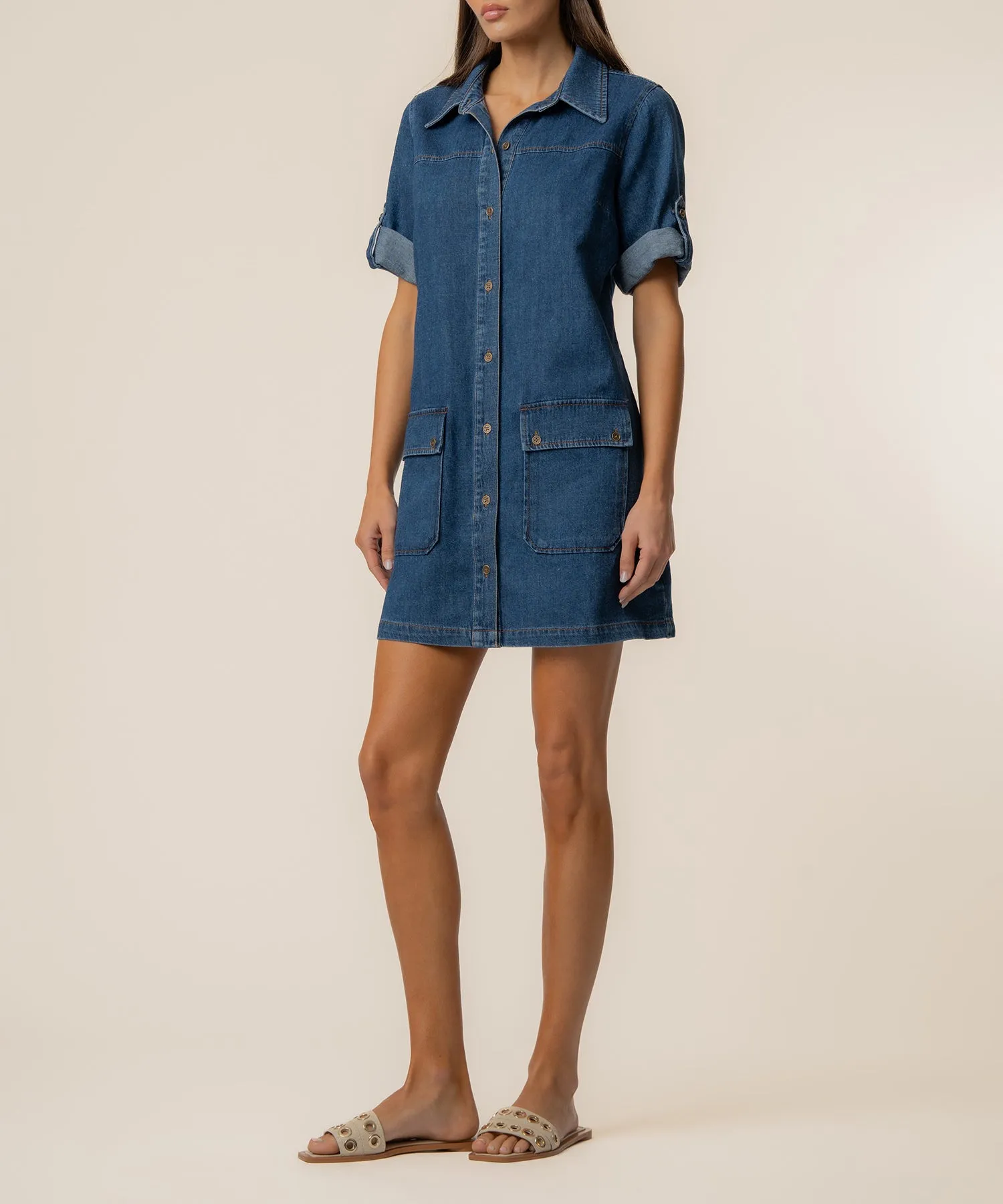 Eliza Denim Dress in Capturing Wash sold by Kut from the Kloth product image thumbnail 2